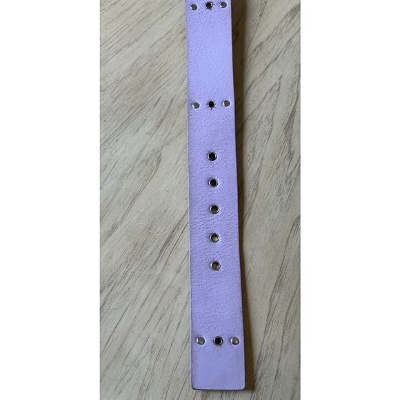 Vintage Y2K Pink Belt Leather Studded Chunky Heavy Holes Punk 90s Women S Retro - Picture 11 of 11